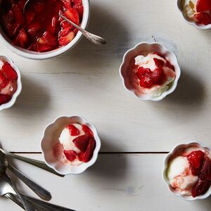 Honey-Lime Strawberries & Lemon-Buttermilk Sherbet
