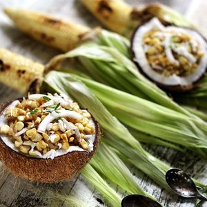 Corn & Coconut Thai street food dessert