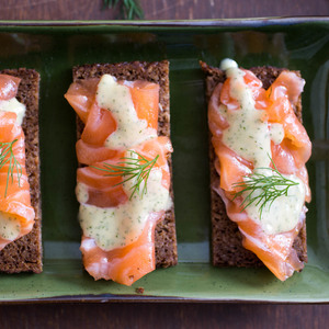 Gravlax With Caraway, Coriander, and Mustard-Dill Sauce Recipe