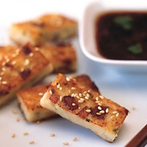 Golden Crisp Daikon Cake with Spicy Herb Soy Sauce