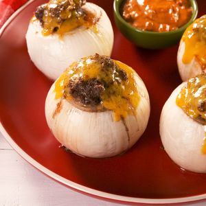 Keto Burger Stuffed Onions
