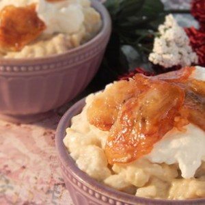 Japanese Banana Rice Pudding