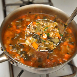 Hearty Escarole, Barley, and Parmesan Soup Recipe