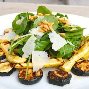 Grilled Zucchini with Arugula, Pecorino and Pinenut Salad Recipe