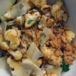 Seared Cauliflower with Couscous and Almonds Recipe