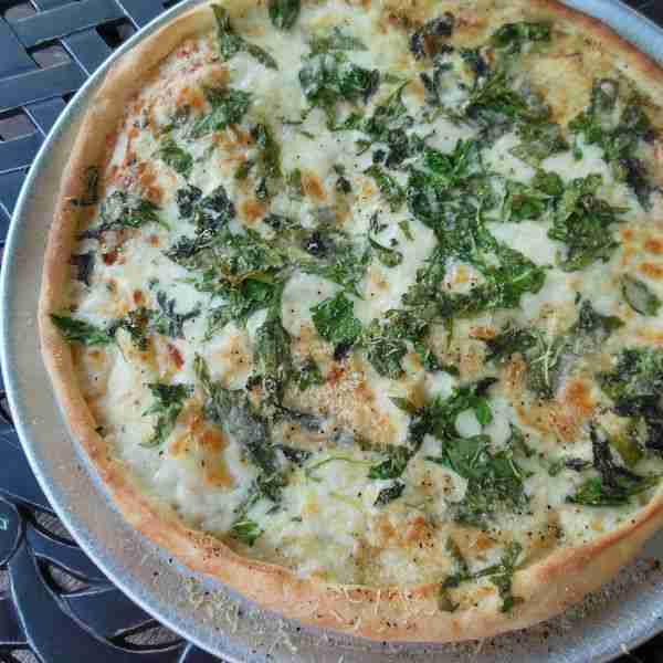 Caesar Spinach Pizza IN ABOUT AN HOUR!