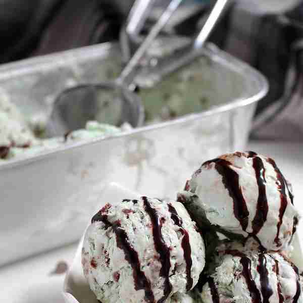 Homemade Mint Chocolate Chip Ice Cream