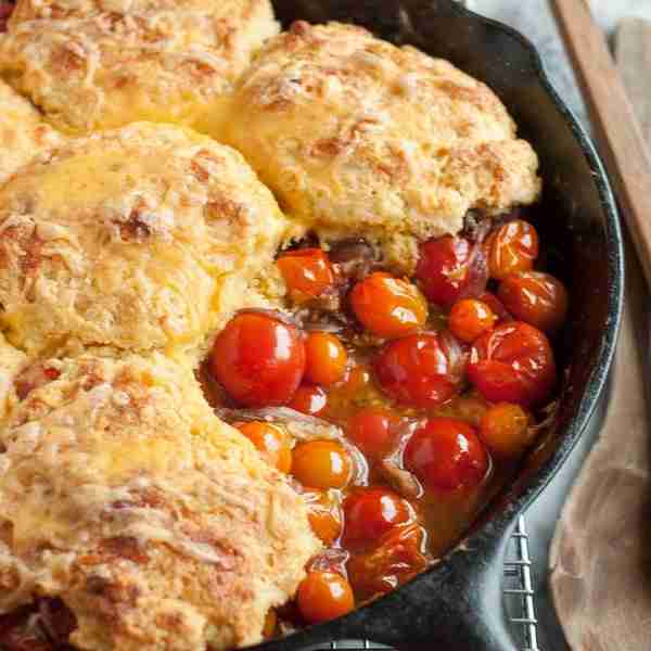 Recipe: Tomato Cobbler with Cornmeal-Cheddar Biscuits