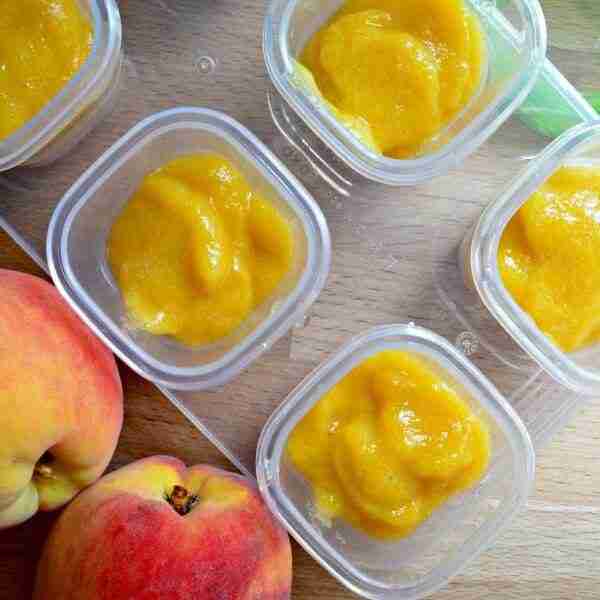 Homemade Peach Puree Baby Food + OXO Tots Giveaway