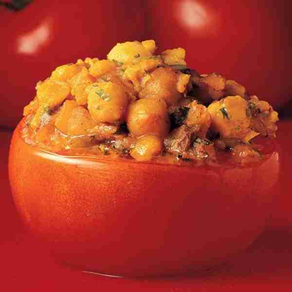 Tomatoes Stuffed With Fruity Dhal