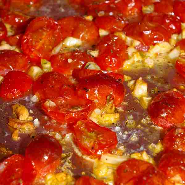 Heirloom Red Quinoa with Roasted Tomatoes and Chick Peas