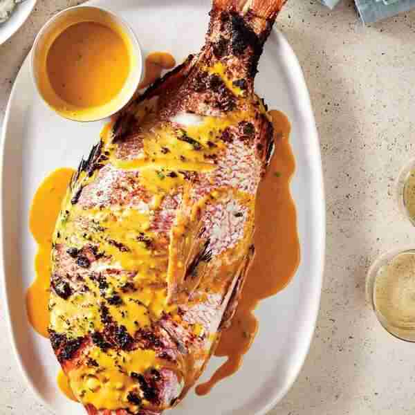 Grilled Snapper in Coconut Sauce