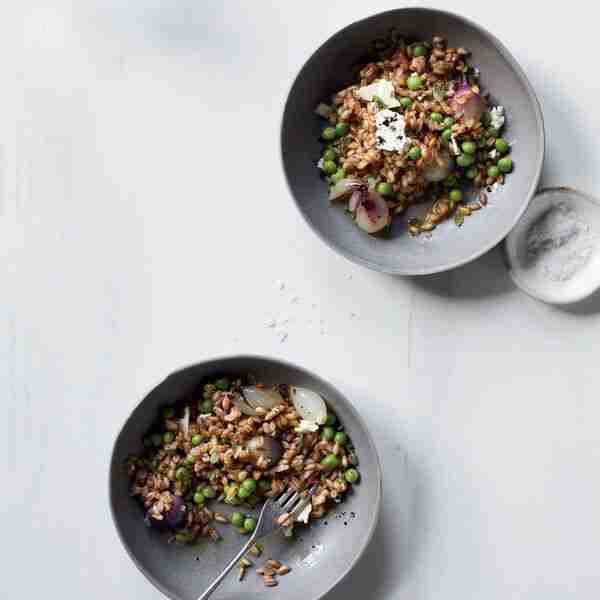 Farro Salad with Spring Peas, Onions & Feta