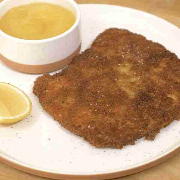 Fried Pork Cutlet With Homemade Apple Sauce