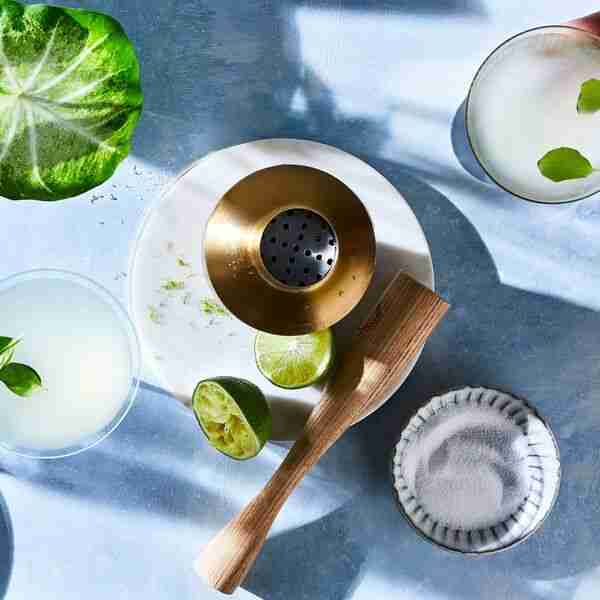 Basil Vodka Gimlet Cocktail