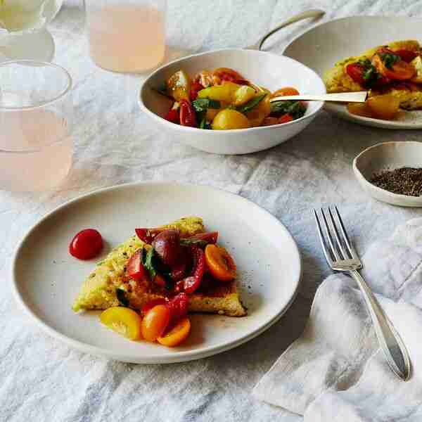 Frittata with Bread and Cherry Tomatoes