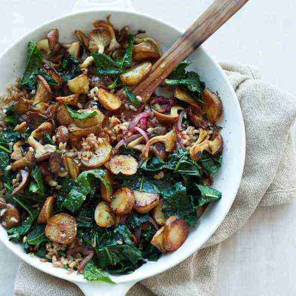 Sunchoke-Kale Hash with Farro