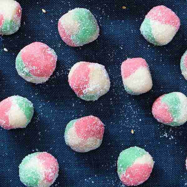 Sugared Rosewater Marzipan Balls (Kaber Ellouz)