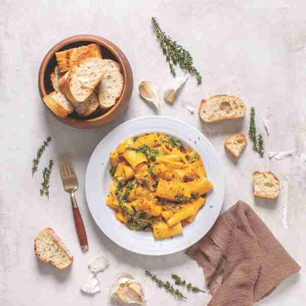 Cajun Sweet Potato Rigatoni With Kale