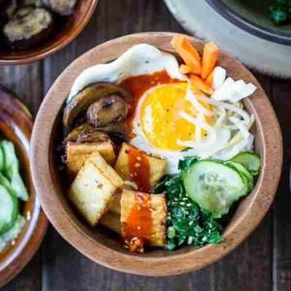 Vegetarian Korean Bibimbap Bowls