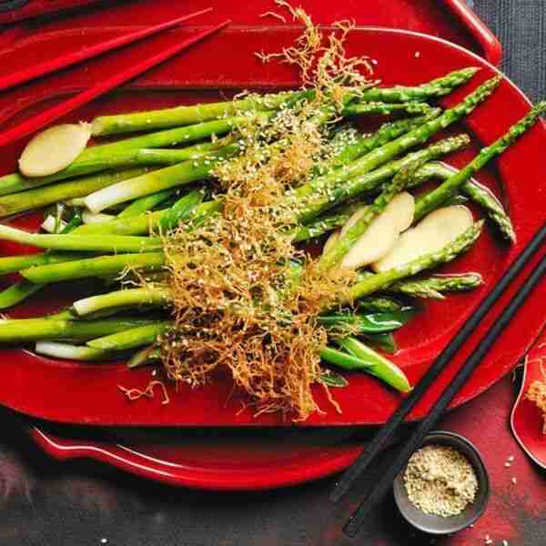 Stir-fried asparagus