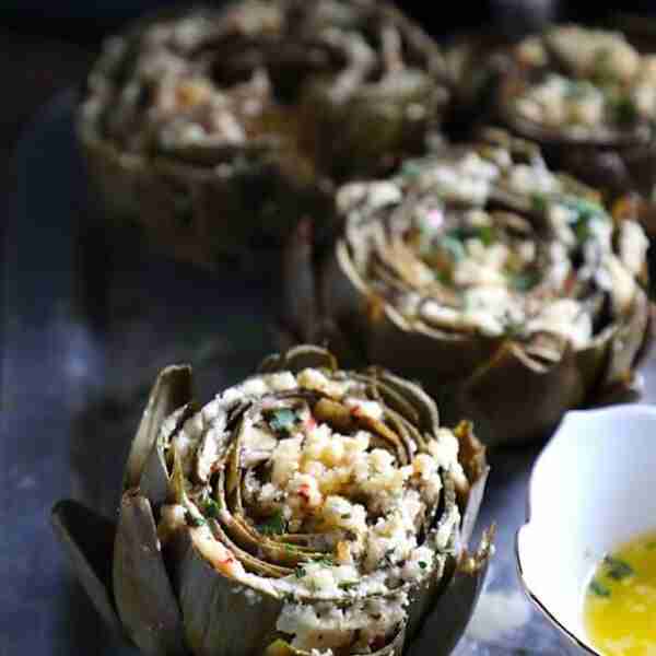 Keto Stuffed Artichokes in the Instant Pot