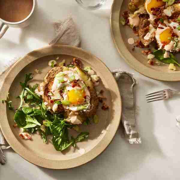 Smashed Potatoes With Bacon & Eggs
