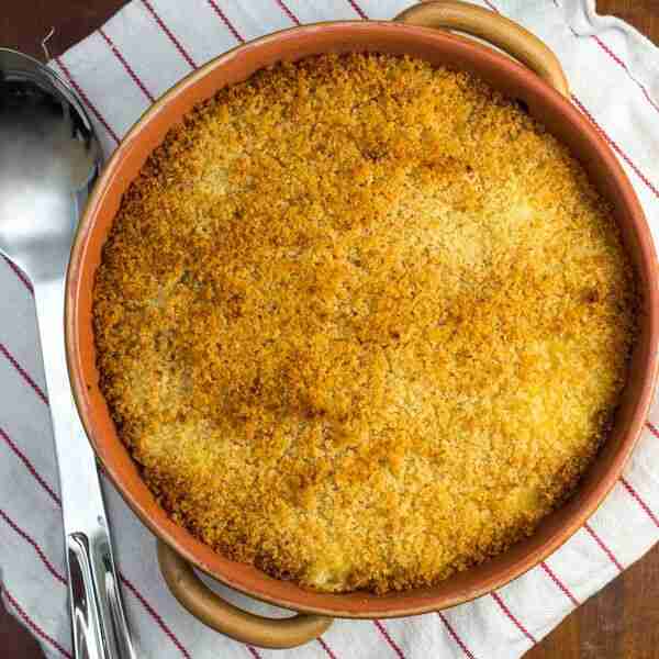 Baked Saffron Risotto With Mozzarella and Crispy Topping Recipe