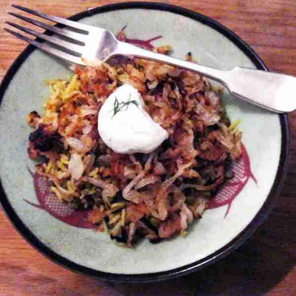 Mejadra: Rice, Onions and Lentils
