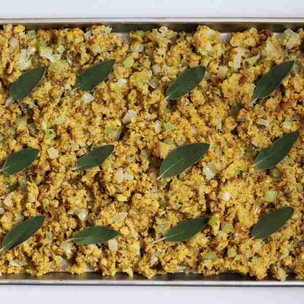 Sheet-Pan Cornbread Stuffing With Sage