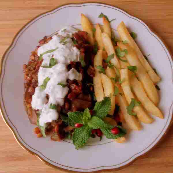Eggplant-Lentil Stew with Homemade Pomegranate Molasses