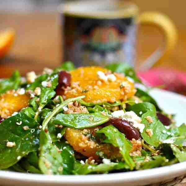 Moroccan Orange Salad with Arugula and Quinoa