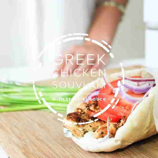 Chicken Souvlaki with sauce