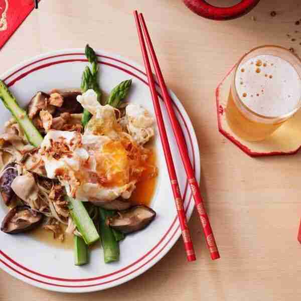 Mushrooms with crispy egg