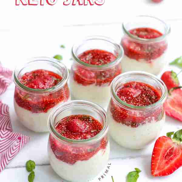 Keto Strawberry Cheesecake Jars