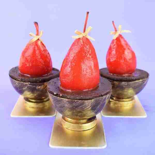 GLUTEN FREE MUD CAKE CUPS with PEAR