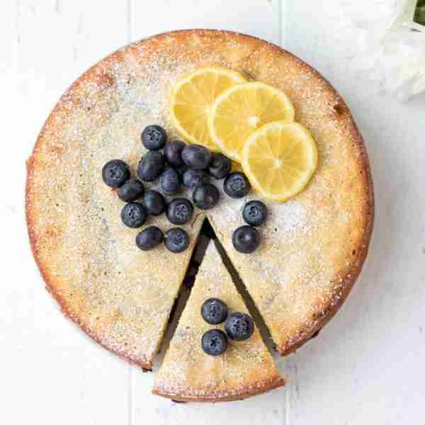 Keto Lemon Cake With Blueberries {Low-Carb, Gluten-Free}