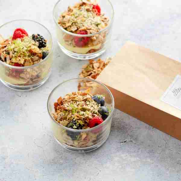 Easy Keto Dessert: Berry Parfait with Macadamia Custard (Vegan, Sugar Free, Gluten Free)