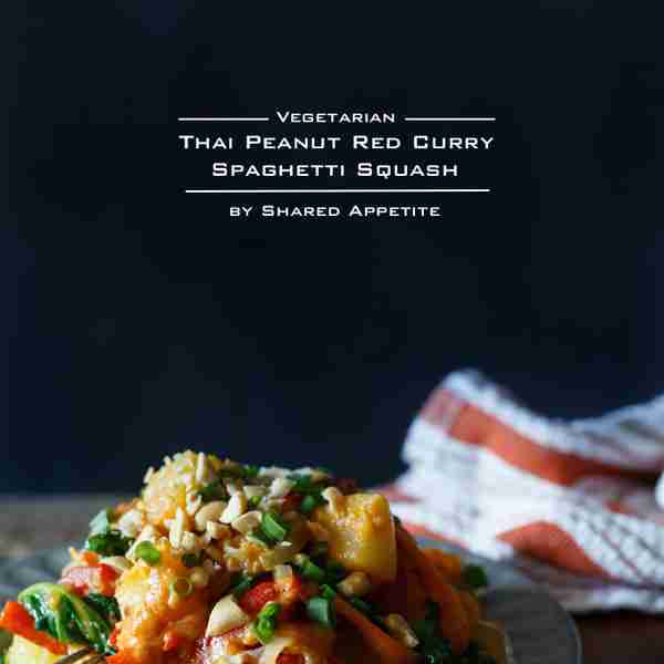 Vegetarian Thai Peanut Red Curry Spaghetti