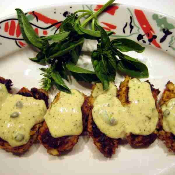 Spicy Chicken Cakes with Aioli Remoulade Recipe