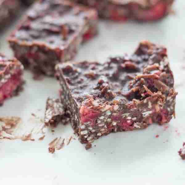 Chocolate, Raspberry and Coconut Bars