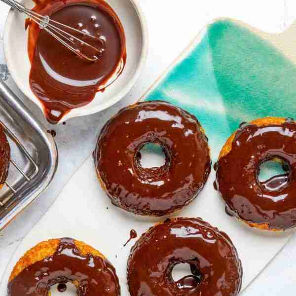 Keto Chocolate Glazed Donuts
