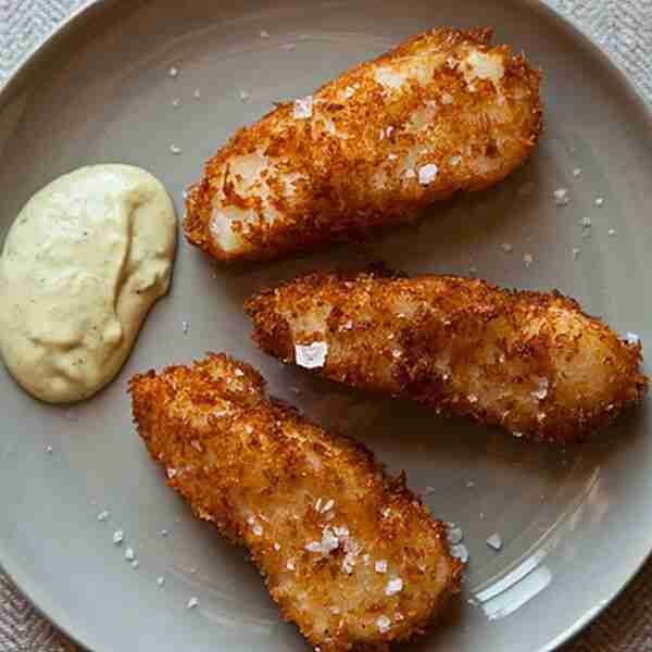 Panko-Crusted Fish Sticks With Lime & Tarragon Aioli