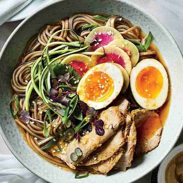 Soba Bukkake with Chashu Pork and Sesame Vinaigrette