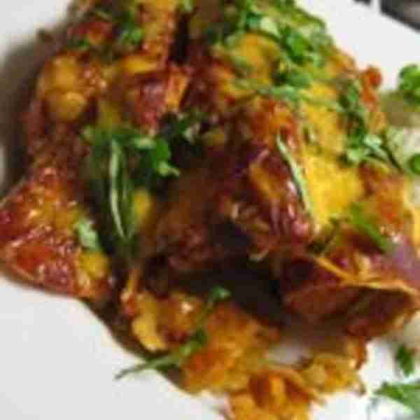 Meat Lite: Sweet Potato and Chicken Enchiladas with Chile Sauce Recipe