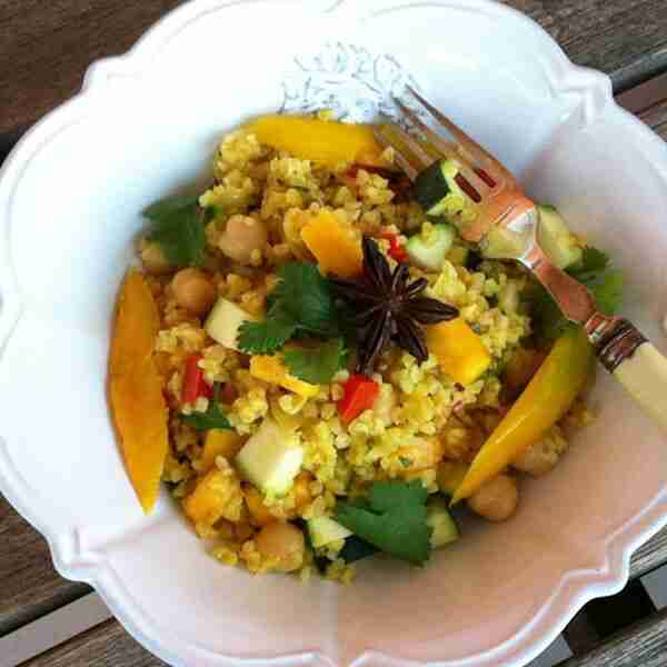 Mango Bulghar Salad with Mango Vinaigrette