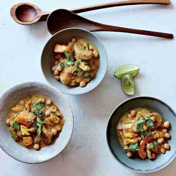 Coconut Chickpeas with Winter Squash