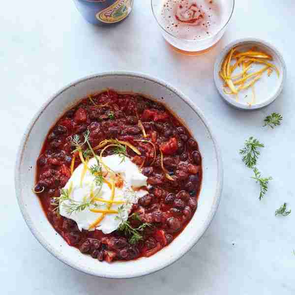 Vegetarian Black Bean Chili with Ancho and Orange