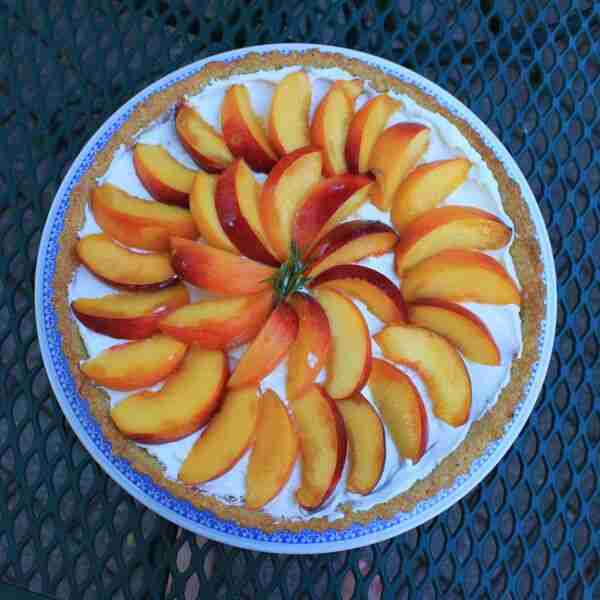 Peach and Goat Cheese Tart with Rosemary Cornmeal Crust
