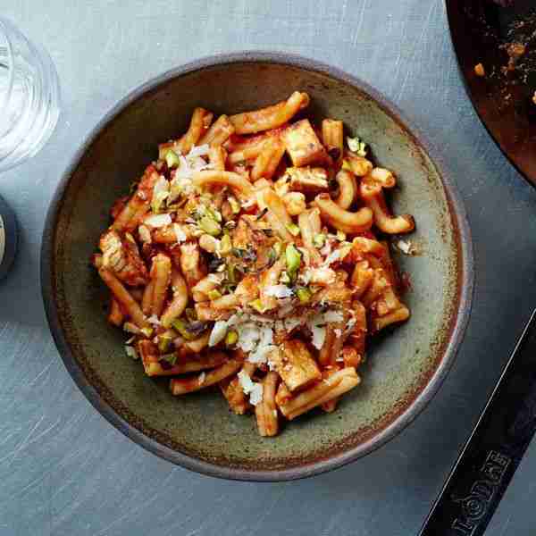 Pasta with Spicy Tofu and Pistachios